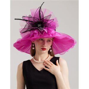 Women's Kentucky Hat Wide Brim Pink6